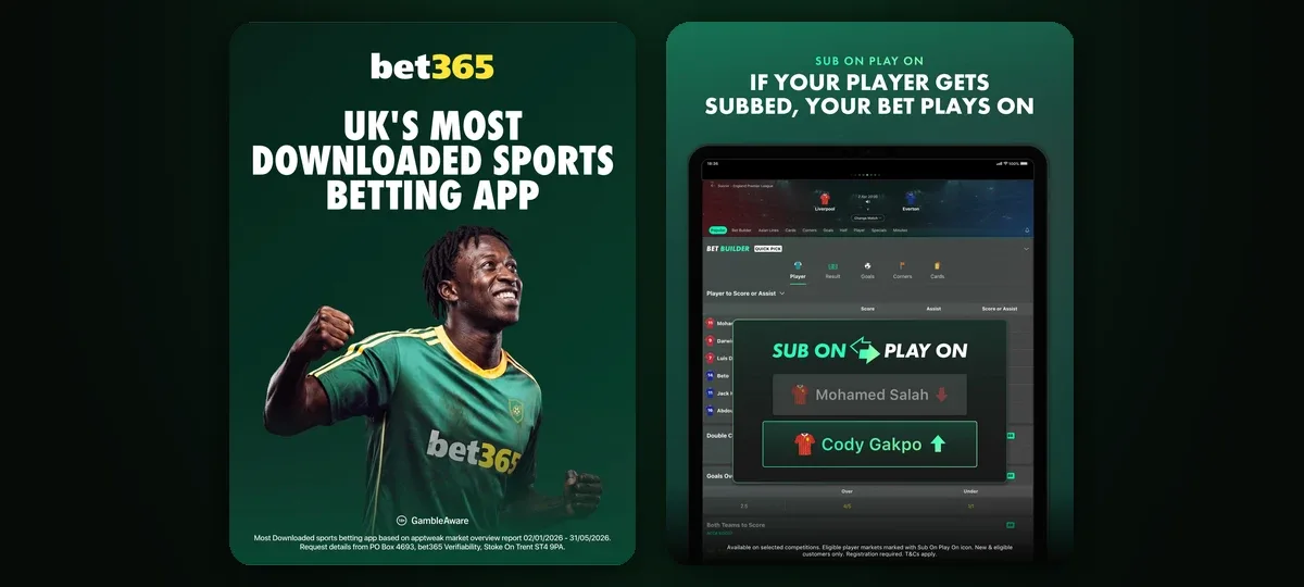 Official bet365 app screens