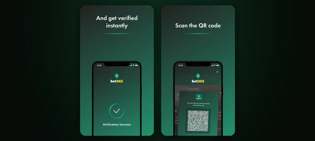 bet365 Authenticator: scan the QR code and get verified